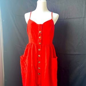 Red summer dress w pocket